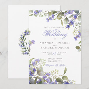 Invitation Mariage Romantique Eucalyptus & Lavande