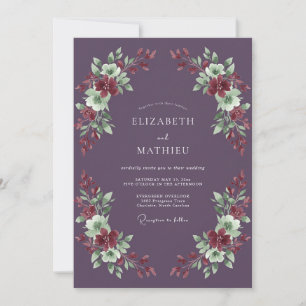 Invitation Mariage Romantique Fleur de Prunier