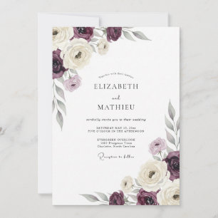 Invitation Mariage Romantique Fleur de Prunier