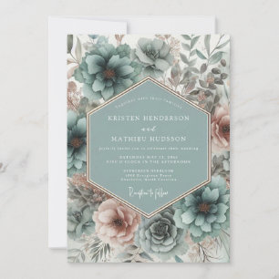 Invitation Mariage Romantique Fleur de Thé