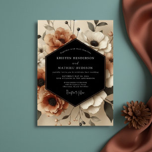 Invitation Mariage Romantique Floral Terreux Sienne