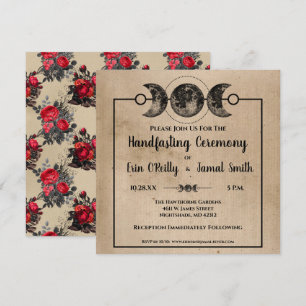 Invitation Mariage romantique gothique à la main Pagan Wicca