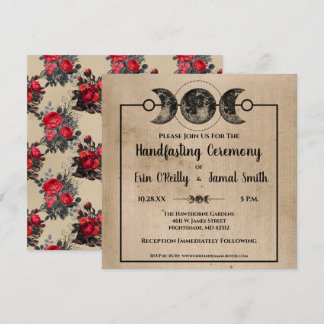 Invitation Mariage romantique gothique à la main Pagan Wicca