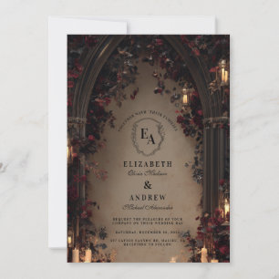 Invitation Mariage Romantique Gothique aux Chandelles
