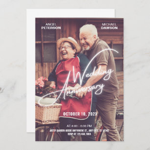 Invitation Mariage romantique photo Anniversaire