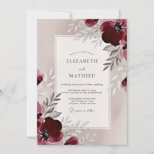 Invitation Mariage Romantique Raffiné en Bourgogne