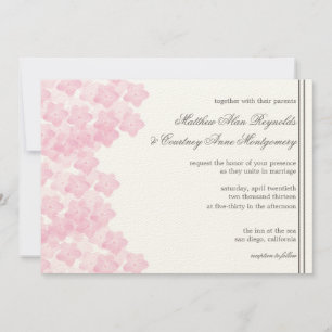 Invitation Mariage romantique rose Hydrangea Aquarelle Invite