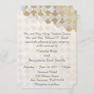 Invitation Mariage romantique russe Faux Gold Foil Mosaic