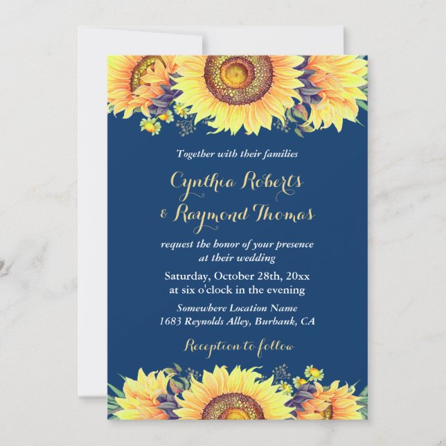 Invitation Mariage romantique rustique (Devant)