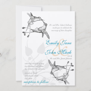 Invitation Mariage Romantique Rustique Baiser de Colibri Oise