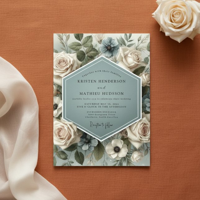 Invitation Mariage Romantique Sage Bloom (Créateur téléchargé)