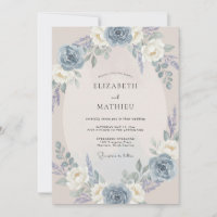 Mariage Romantique Sérénité Bleu Poussiéreux