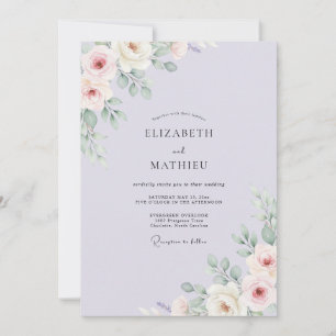 Invitation Mariage Romantique Sérénité Lilas