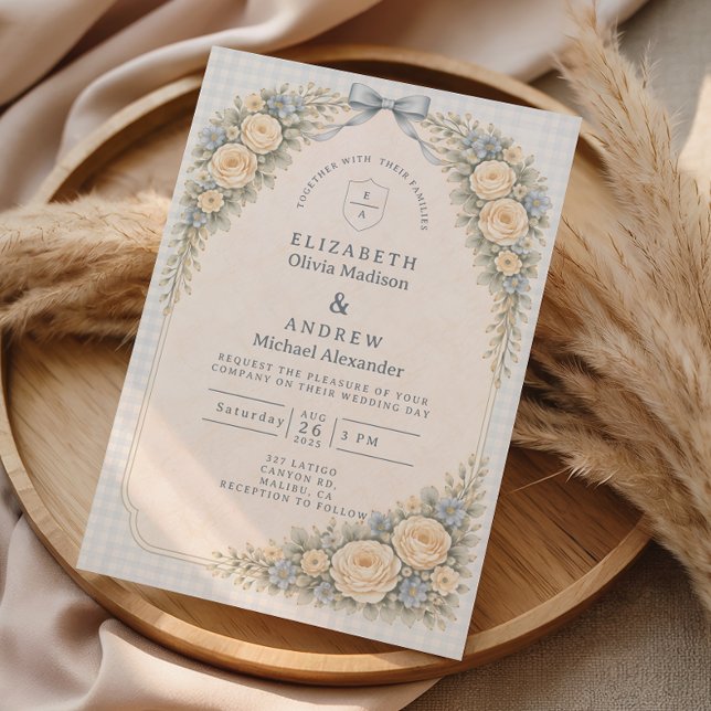 Invitation Mariage romantique sous l'arche de rose rose blush (Créateur téléchargé)