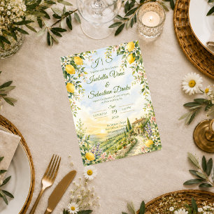 Invitation Mariage romantique toscan