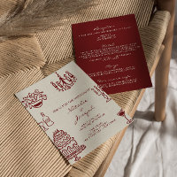 Mariage romantique tout-en-un Bourgogne dessiné à 