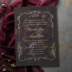 Invitation Mariage romantique victorien botanique d'humeur