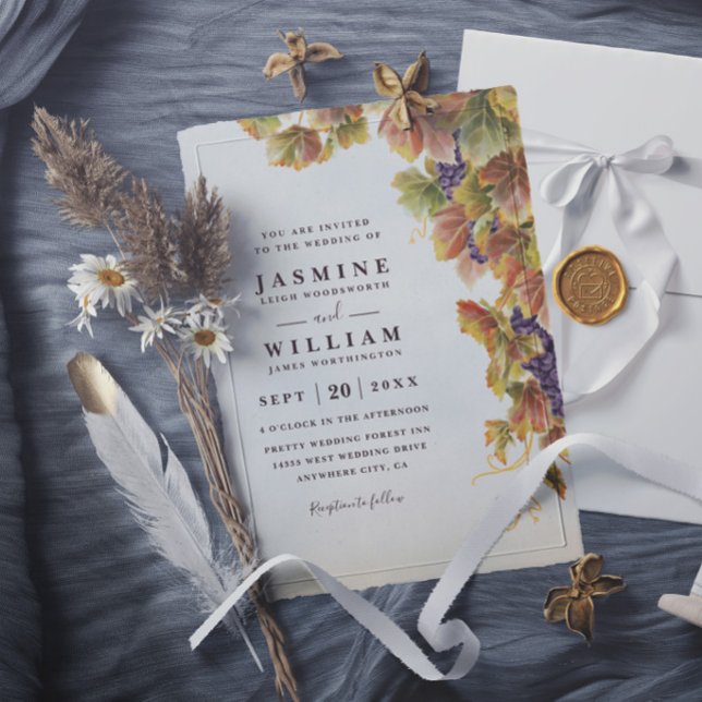 Invitation Mariage Romantique Vignoble Rustique Élégant Moder (Créateur téléchargé)