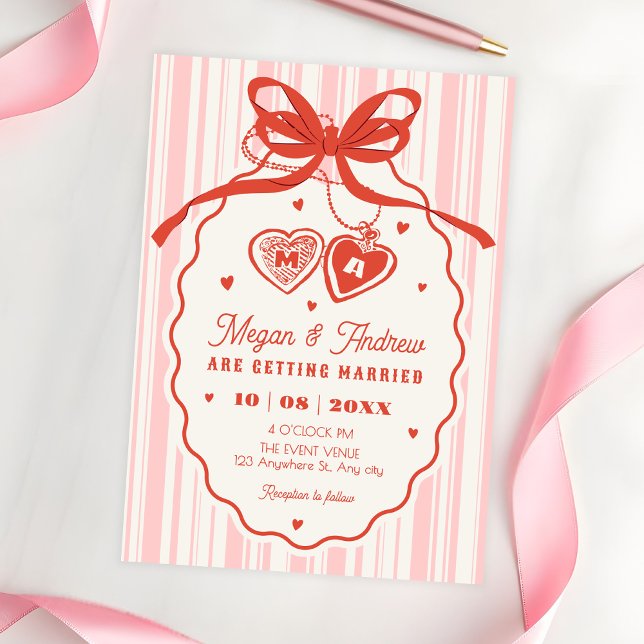 Invitation Mariage romantique vintage  (Créateur téléchargé)