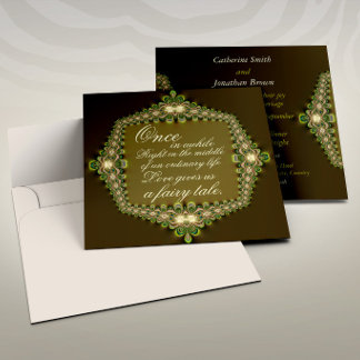 Invitation Mariage romantique vintage dentelle conte de fées