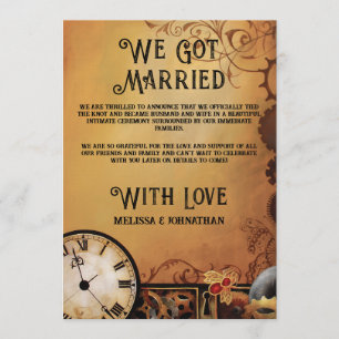Invitation Mariage romantique vintage Steampunk victorien