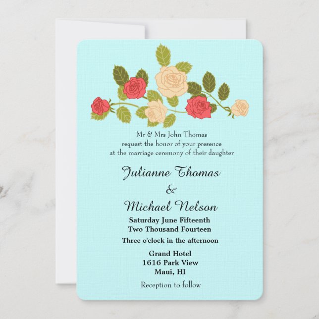 Invitation Mariage Rose (Devant)