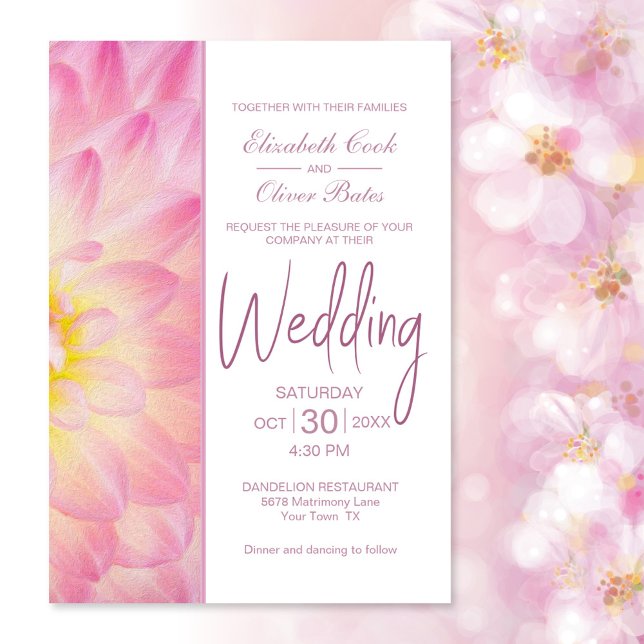 Invitation Mariage rose (Créateur téléchargé)