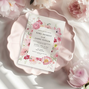 Invitation Mariage rose