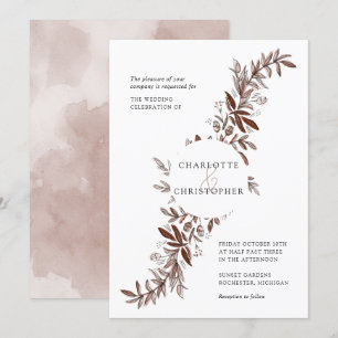 Invitation Mariage rose à l'aquarelle rose vif