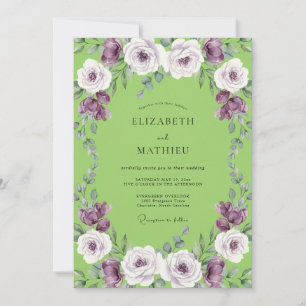 Invitation Mariage Rose Améthyste Citron
