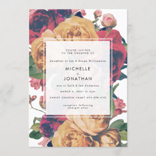 Invitation Mariage Rose Boho moderne personnalisable