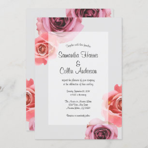 Invitation Mariage Rose Bold rose & violet