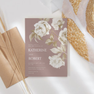 Invitation Mariage Rose botanique moderne