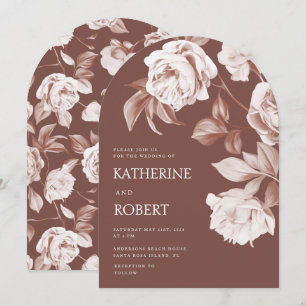 Invitation Mariage Rose botanique moderne