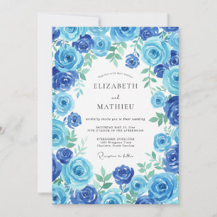 Invitation Mariage Rose Cerulean Saphir