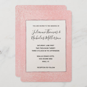 Invitation Mariage rose chic et brillant invite