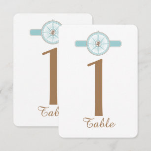 Invitation Mariage Rose de boussole bleu et or Numéro de tabl