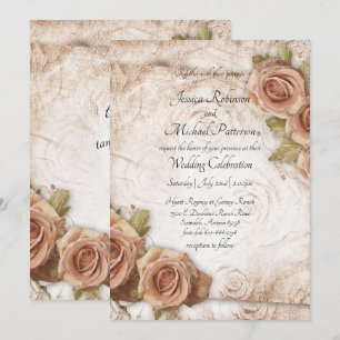 Invitation Mariage Rose de couleur douce