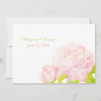 Invitation Mariage rose de la Peony Romance Spring