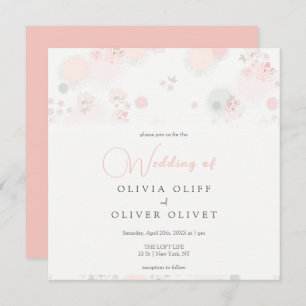 Invitation Mariage Rose de thé doux