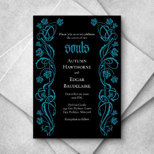 Invitation Mariage Rose élégant gothique