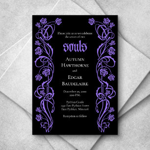 Invitation Mariage Rose élégant gothique