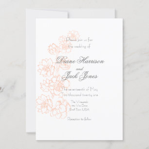 Invitation Mariage rose et blanc
