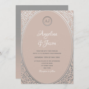 Invitation Mariage rose et gris