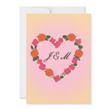 Mariage rose et orange Couronne de Fleurs en coeur