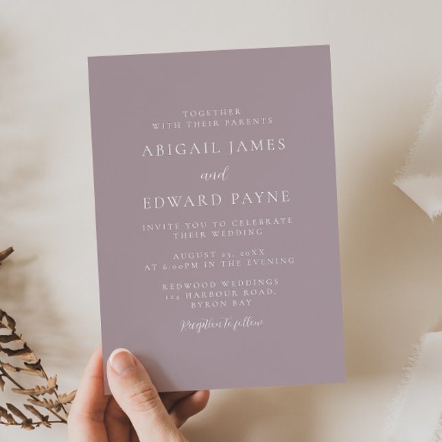 Invitation Mariage rose foncé simple moderne (Créateur téléchargé)