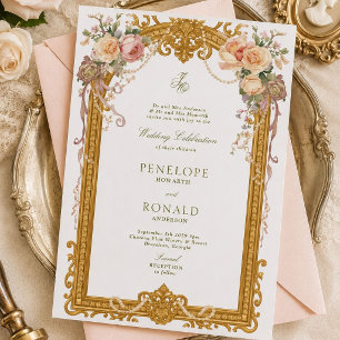 Invitation Mariage Rose Gold Romantique