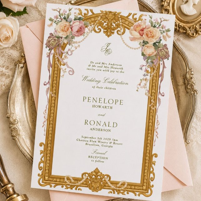 Invitation Mariage Rose Gold Romantique (Créateur téléchargé)