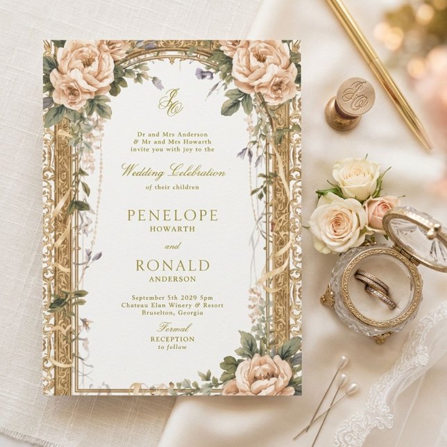 Invitation Mariage Rose Gold Romantique (Créateur téléchargé)