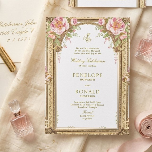 Invitation Mariage Rose Gold Romantique Rose (Créateur téléchargé)